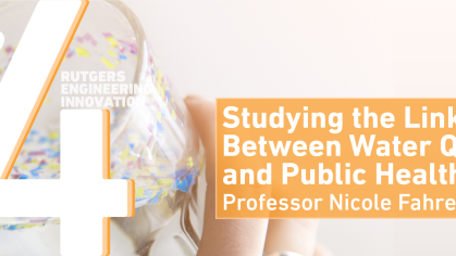 4 Question banner. Studying the link between water quality and public health. Professor Nichole Fahrenfeld 