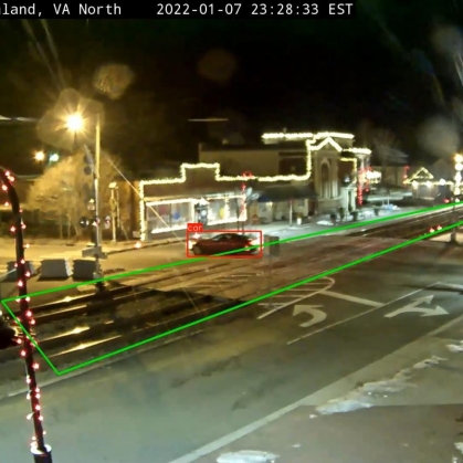 AI Detected Grade Crossing Violator Going Around Gates